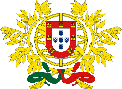 Escudos y banderas de Portugal.